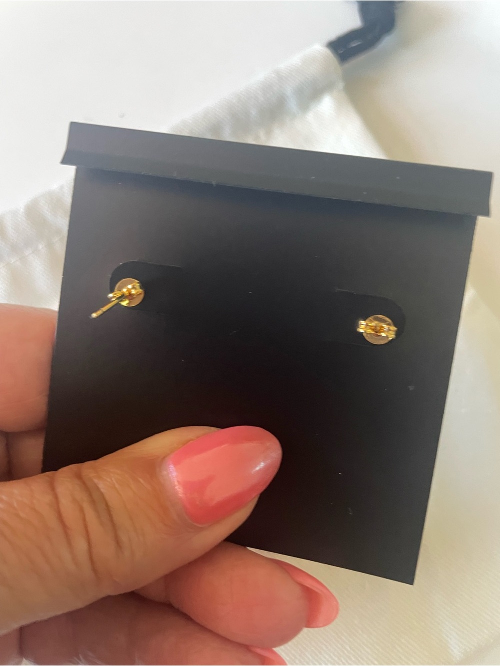 COACH Gold-Tone Pearl Center Stud Earrings - Picture 5 of 5